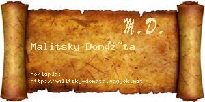 Malitsky Donáta névjegykártya